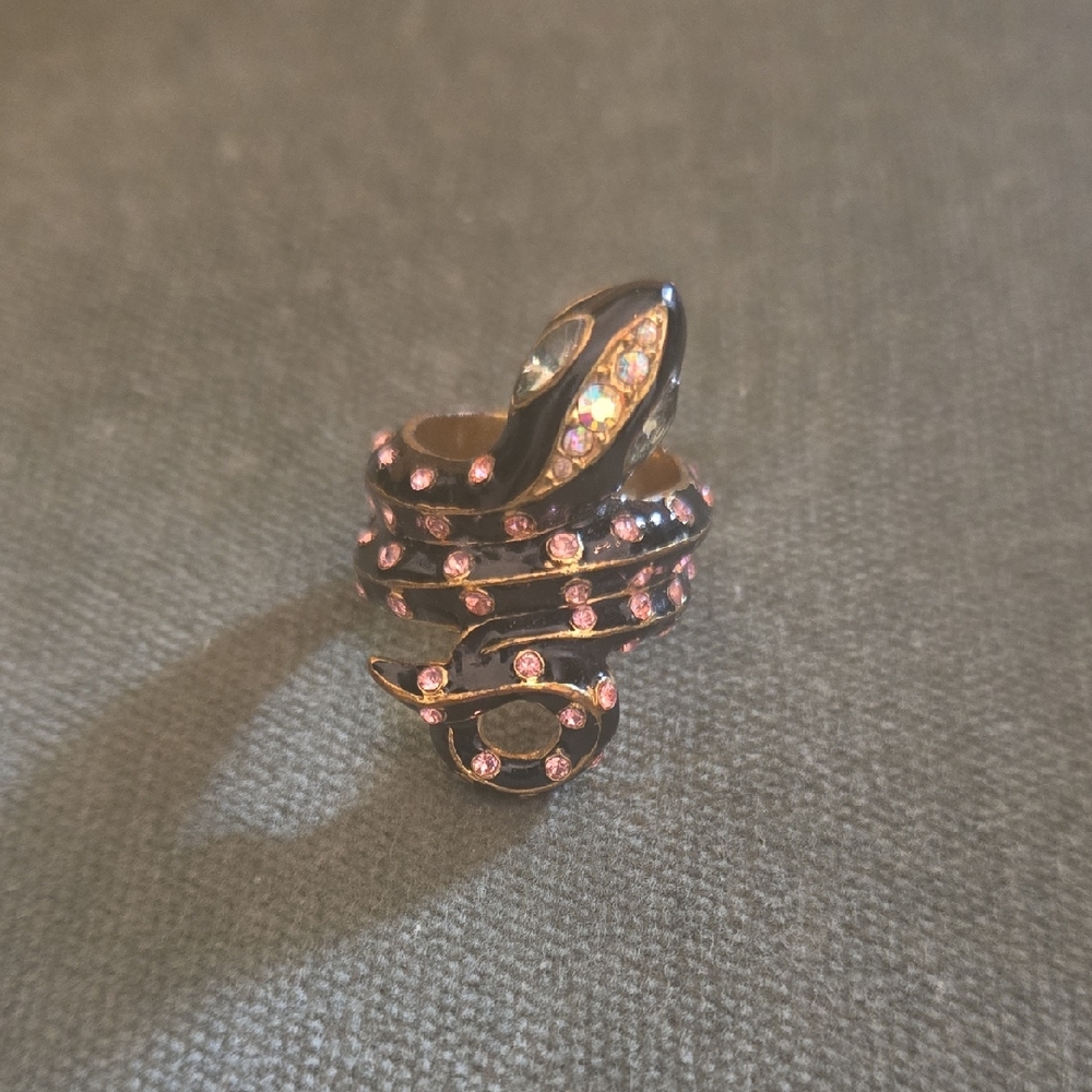 Betsey Johnson Pink and Gold Snake Ring